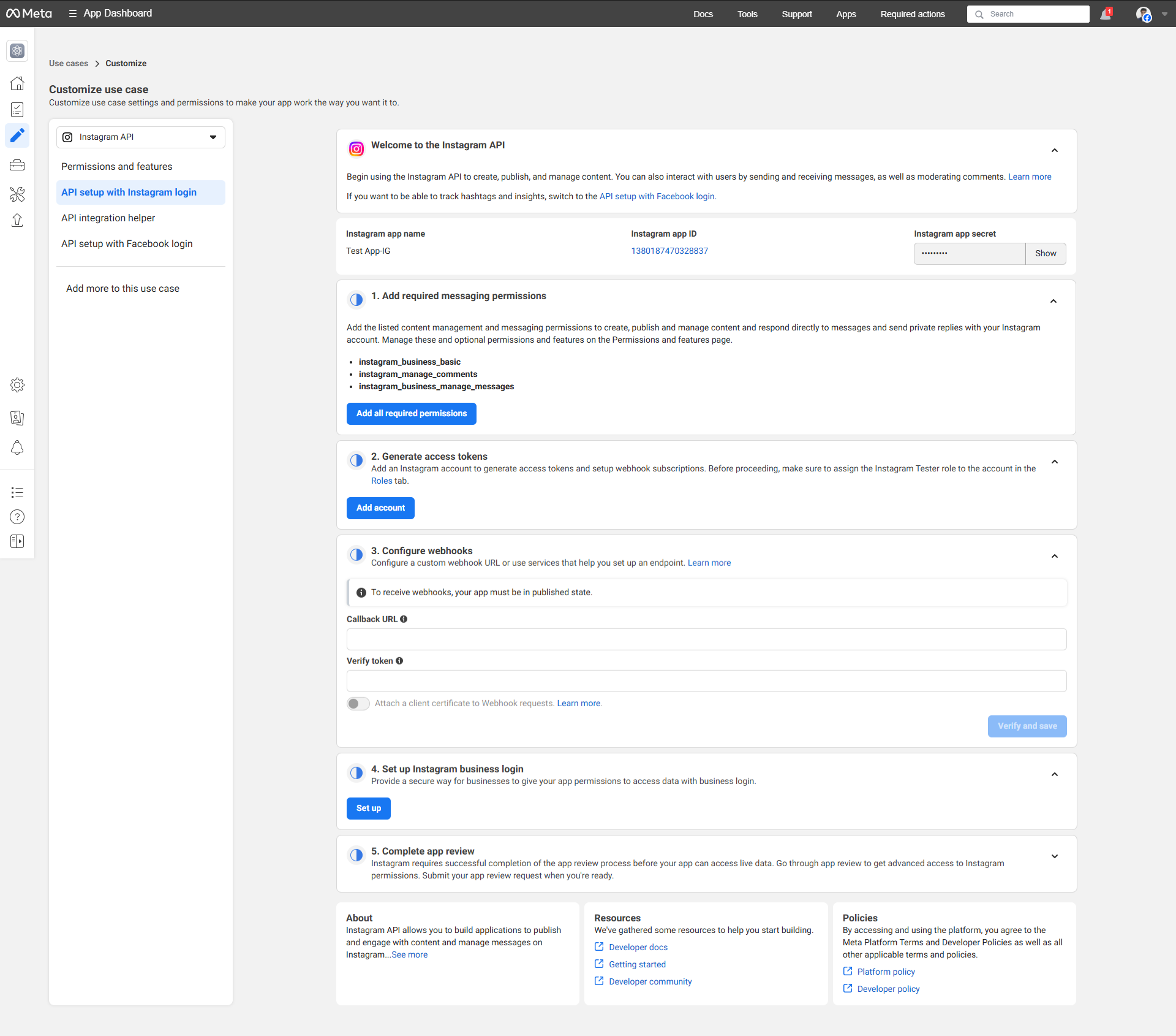 Instagram Graph API Setup
