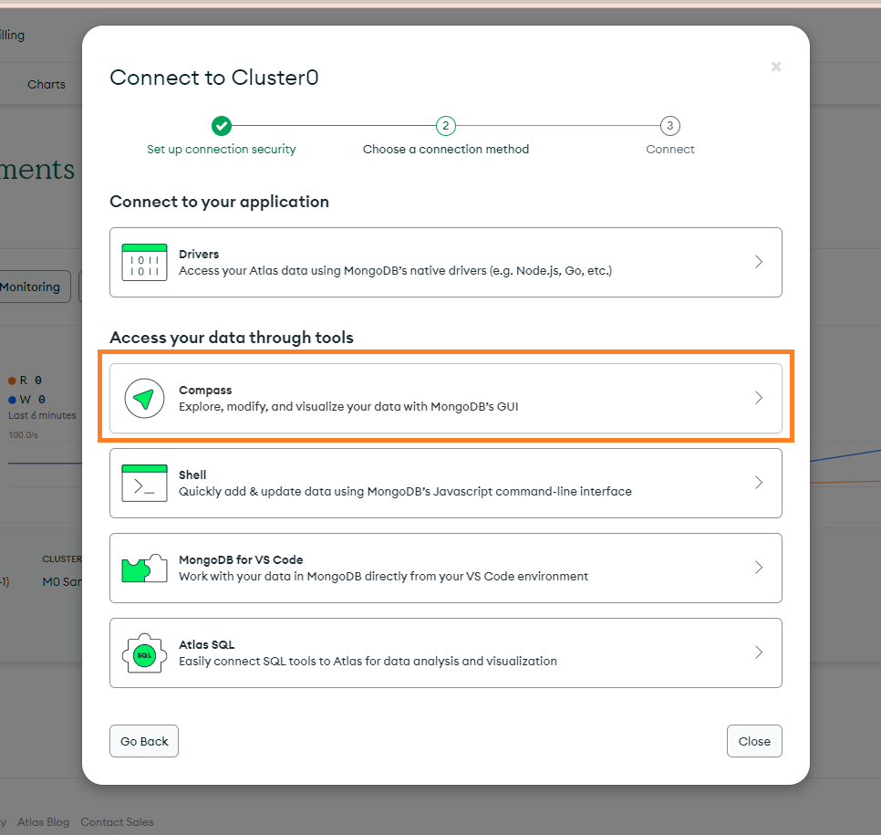 MongoDB Compass Option