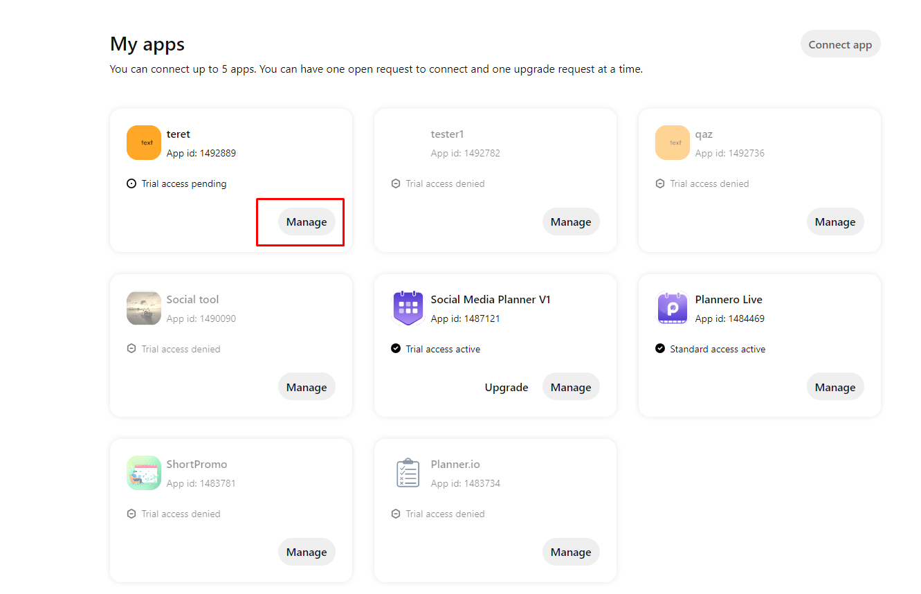 Pinterest App Manage