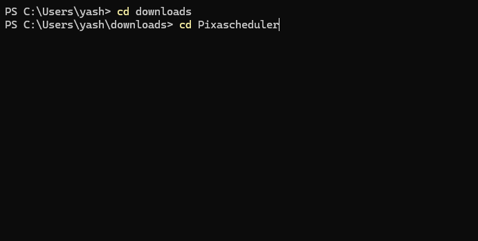 Navigate project folder
