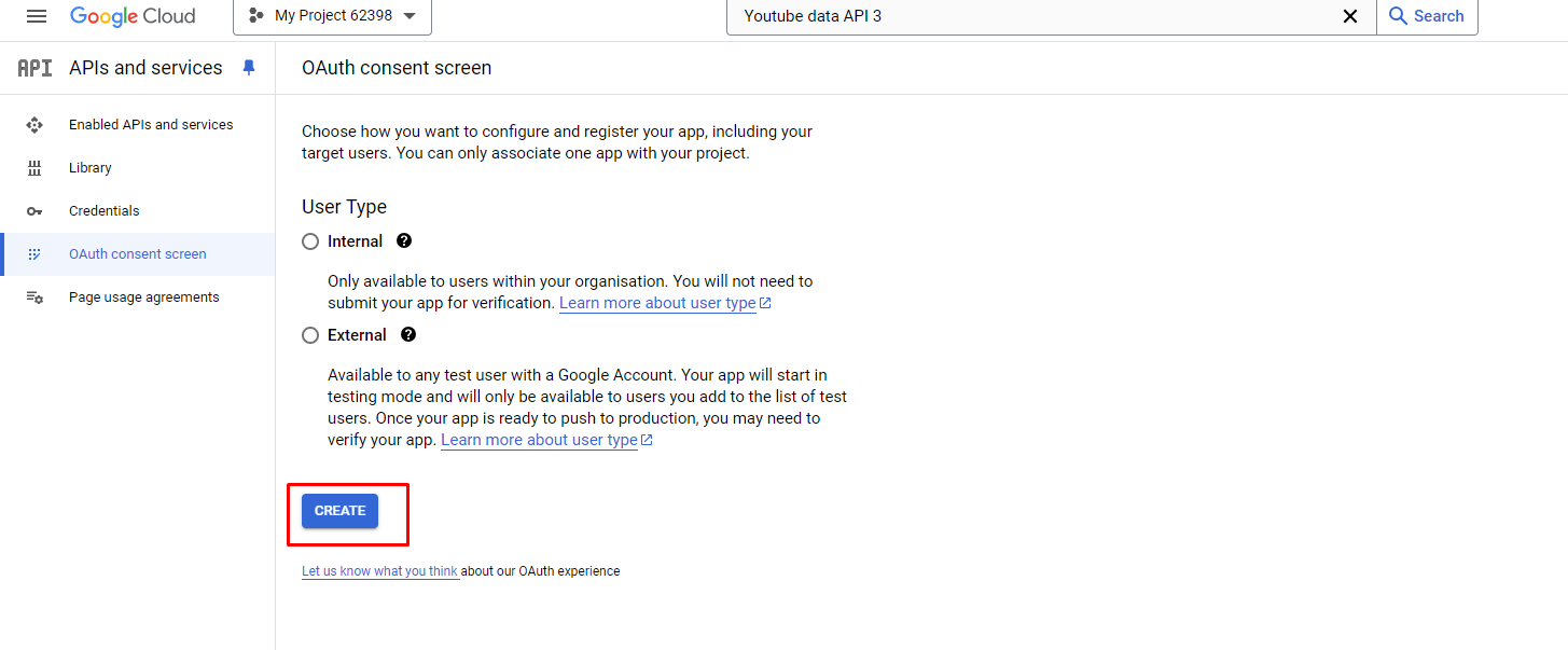 OAuth Consent Screen